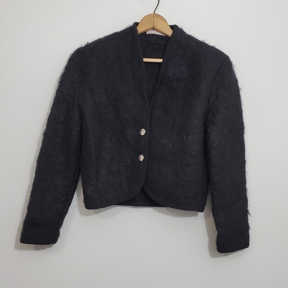Vintage Moffat Woollens Mohair/Wool Black Jacket